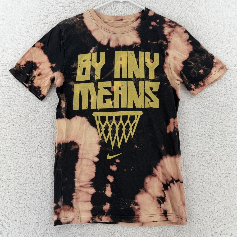 Nike Mens Small Black By Any Means Basketball Graphic Tee Tie Dye 430425-010